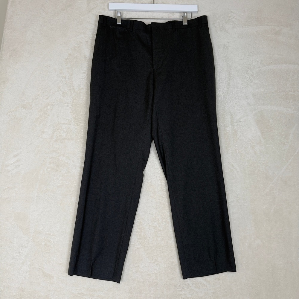 Lauren Ralph Lauren Men Slim Fit Wool Dress Pants Charcoal‎ Gray Size 36W 30L